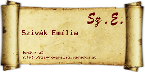 Szivák Emília névjegykártya